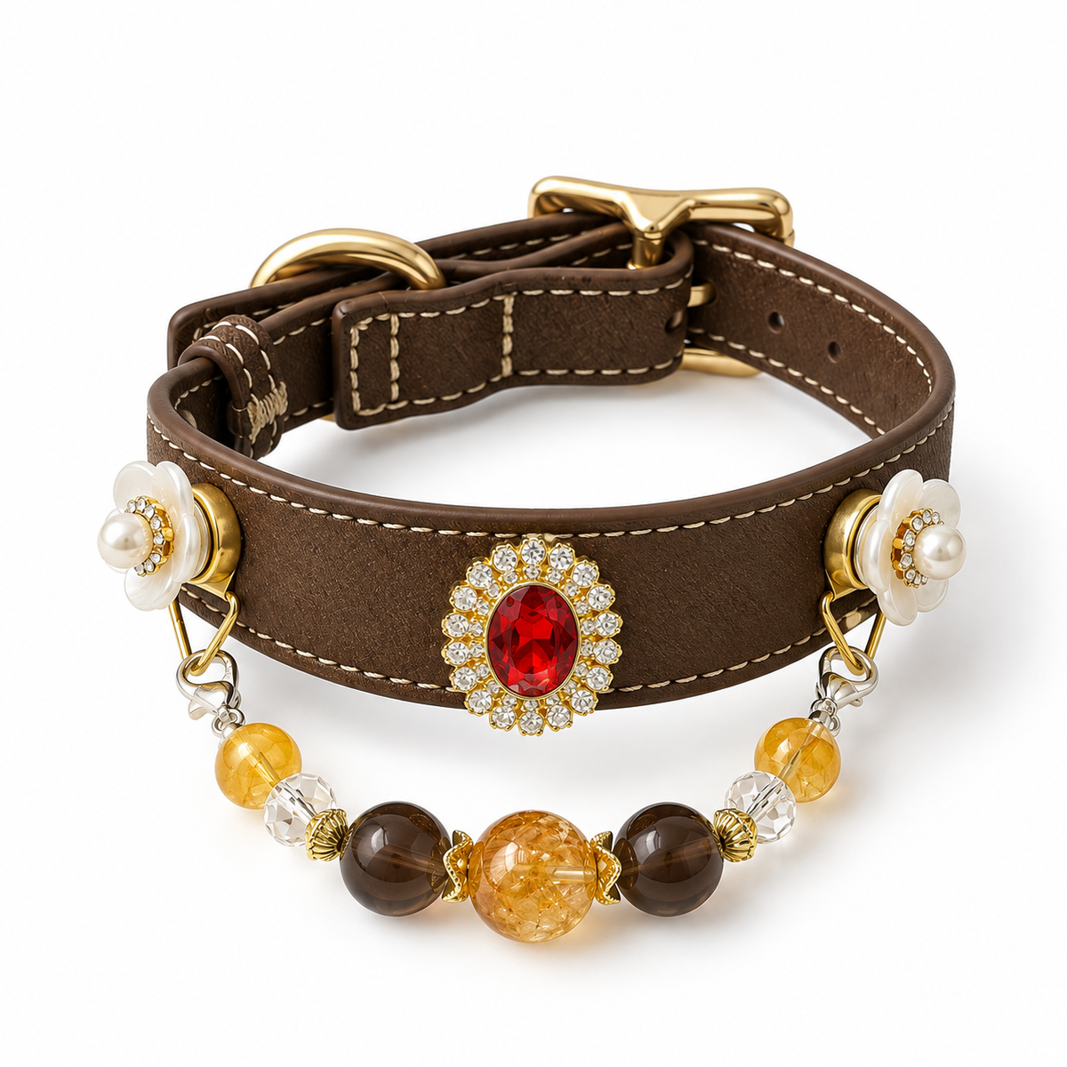 Red & Brown Gem Collars