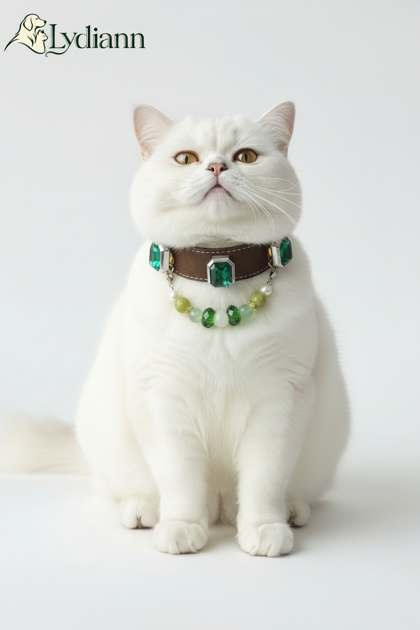 Green Agate Crystal Pet Collar