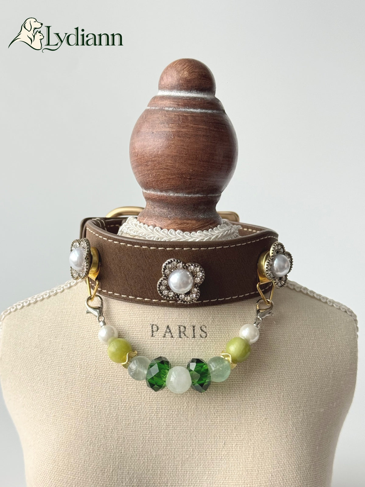Green Agate Crystal Pet Collar