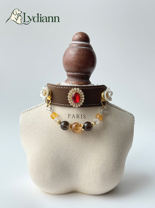 Citrine Smoky Quartz & Clear Crystal  Collar