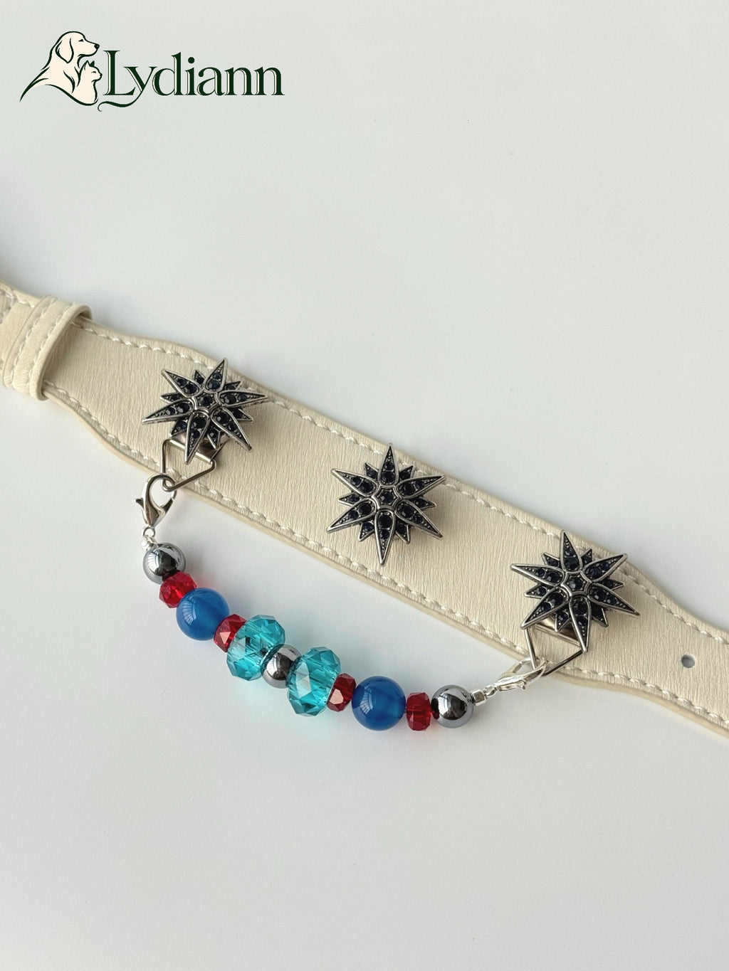 Red & Blue Gem Crystal Pet Collar