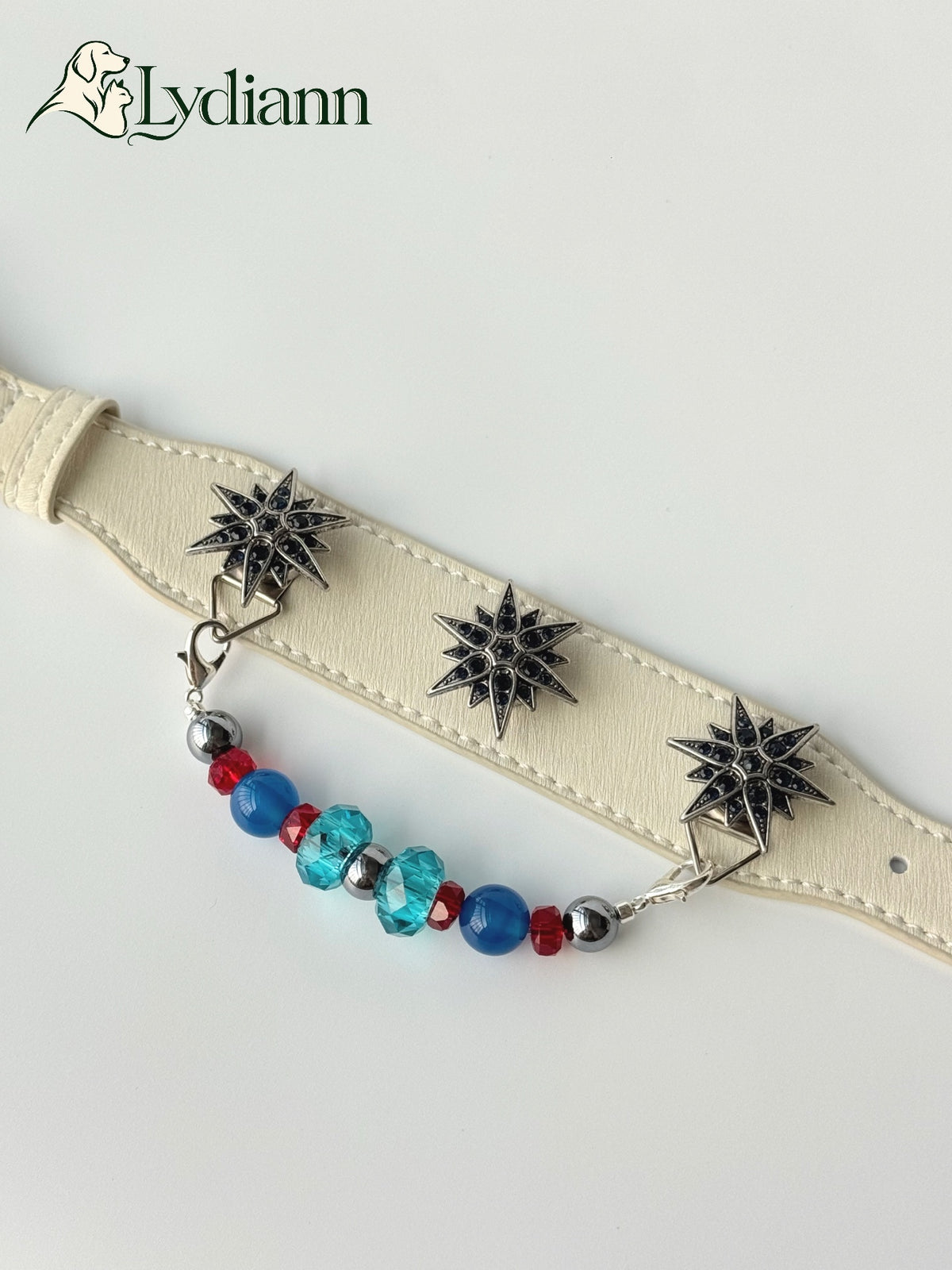Red & Blue Gem Crystal Pet Collar
