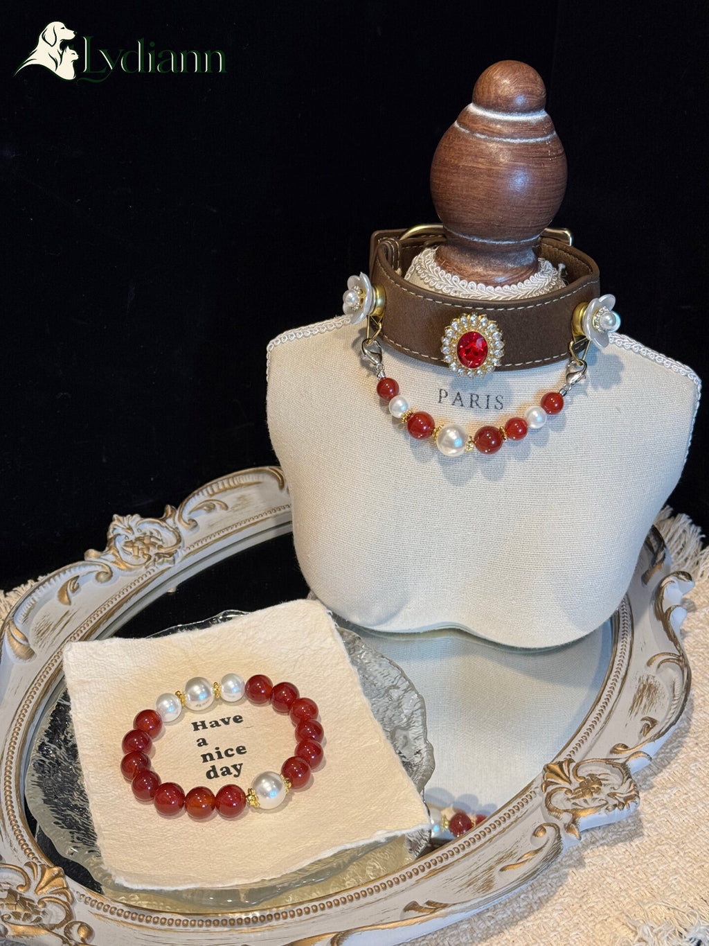 Red Agate Bracelet | Owner & Pet Twin Set