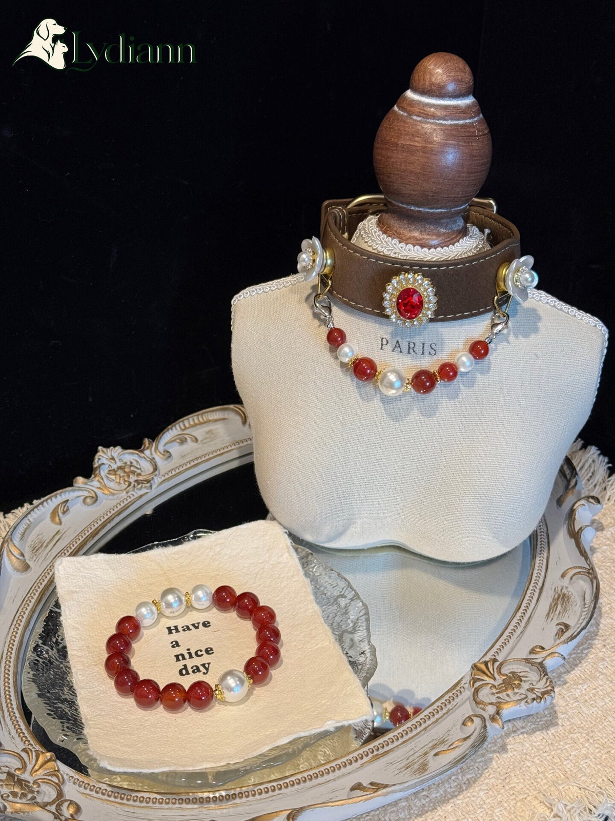 Red Agate Bracelet | Owner & Pet Twin Set