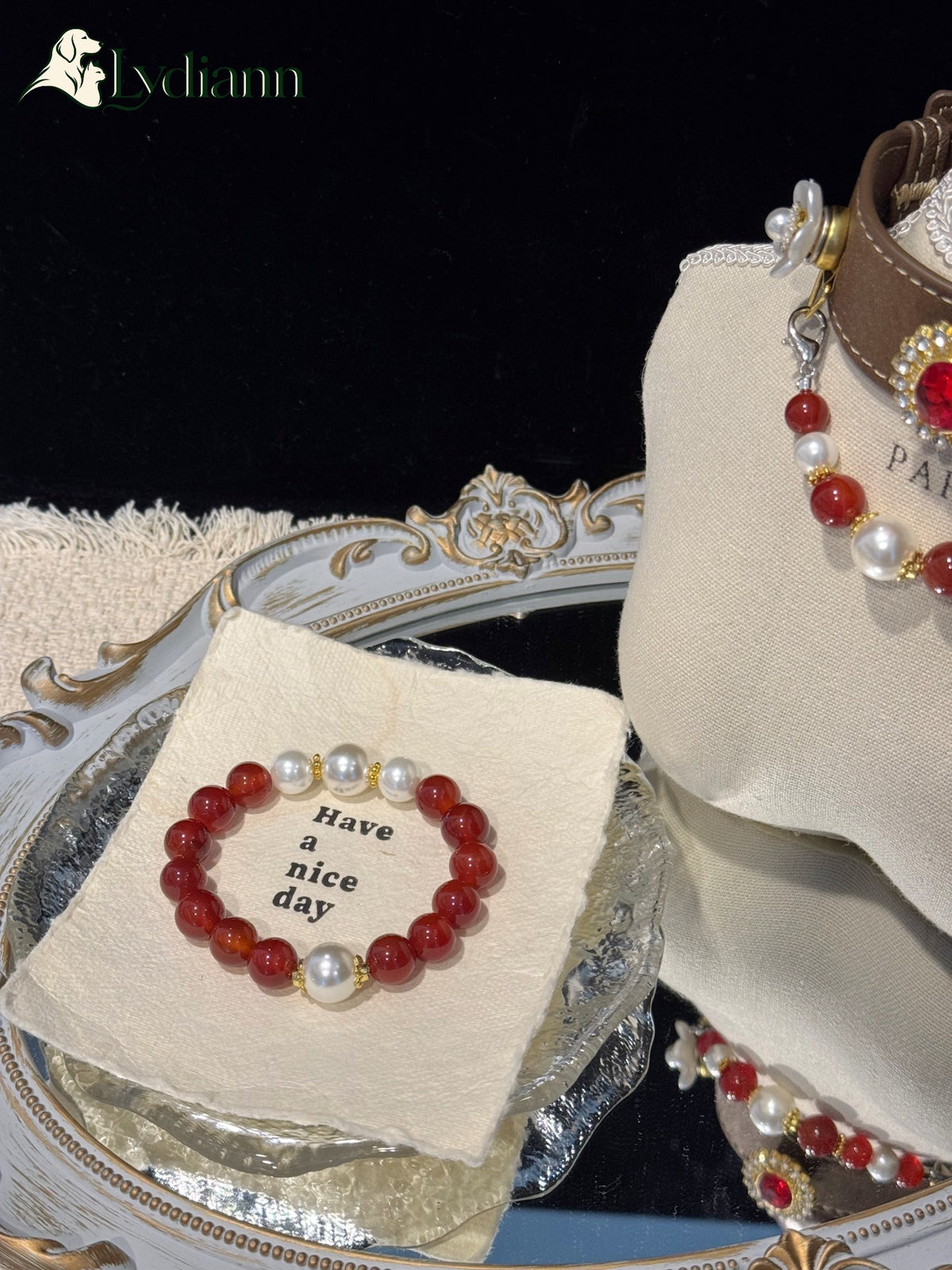 Red Agate Bracelet | Owner & Pet Twin Set