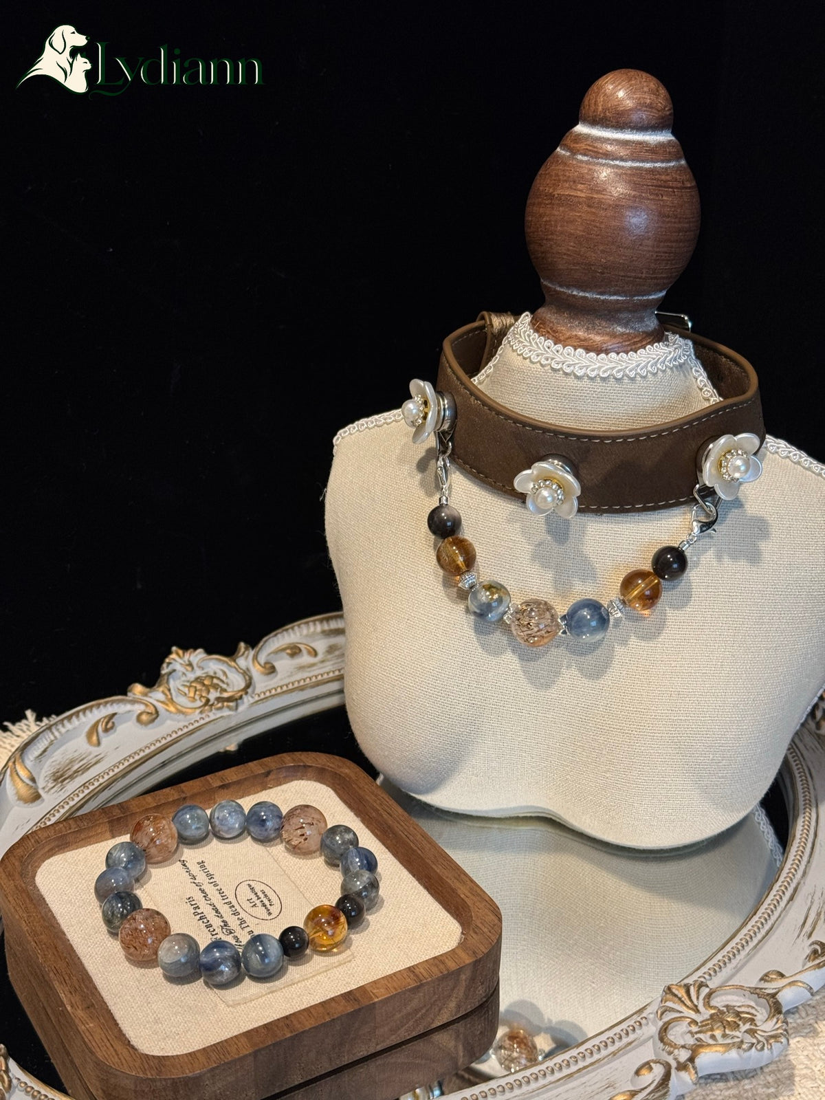 Super Seven & Kyanite Crystal Pet Collar