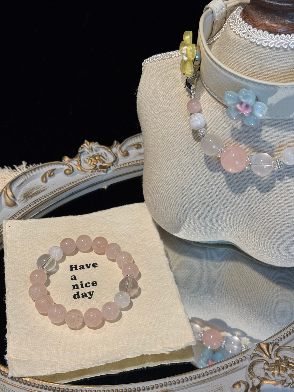 Pink Agate Crystal Pet Collar