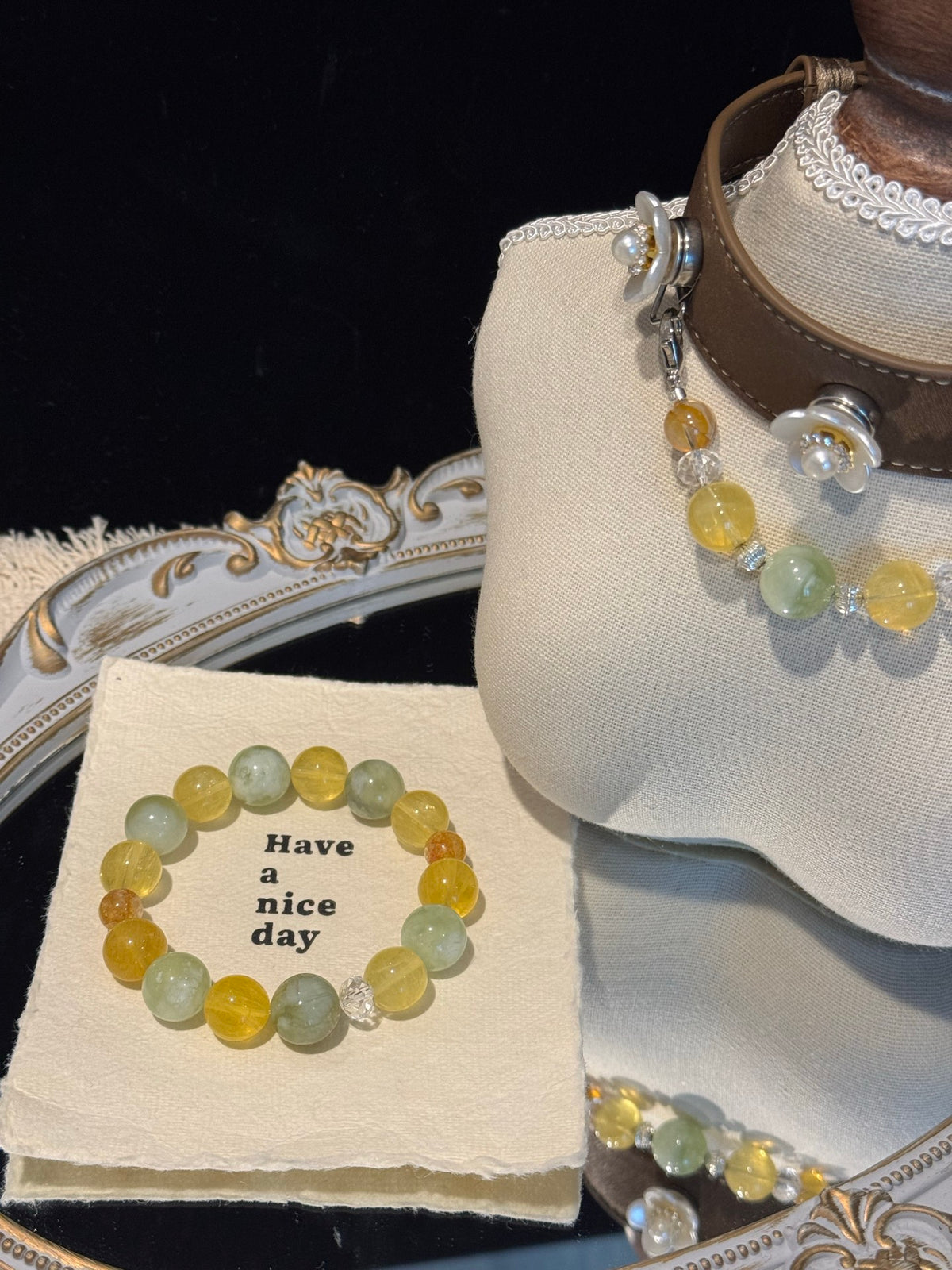 Yellow Fluorite Crystal Bracelet
