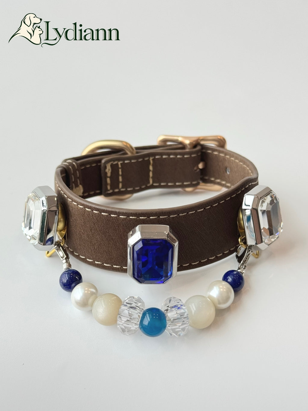 Blue Agate Moonstone & Aquamarine Crystal Collar