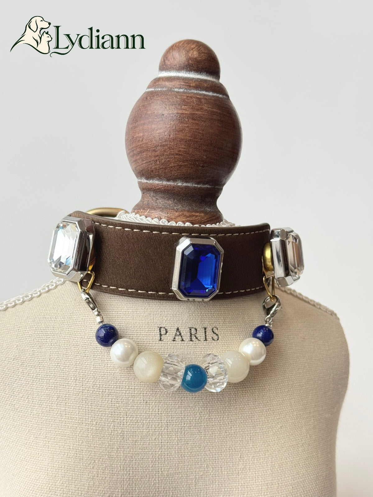 Blue Agate Moonstone & Aquamarine Crystal Collar