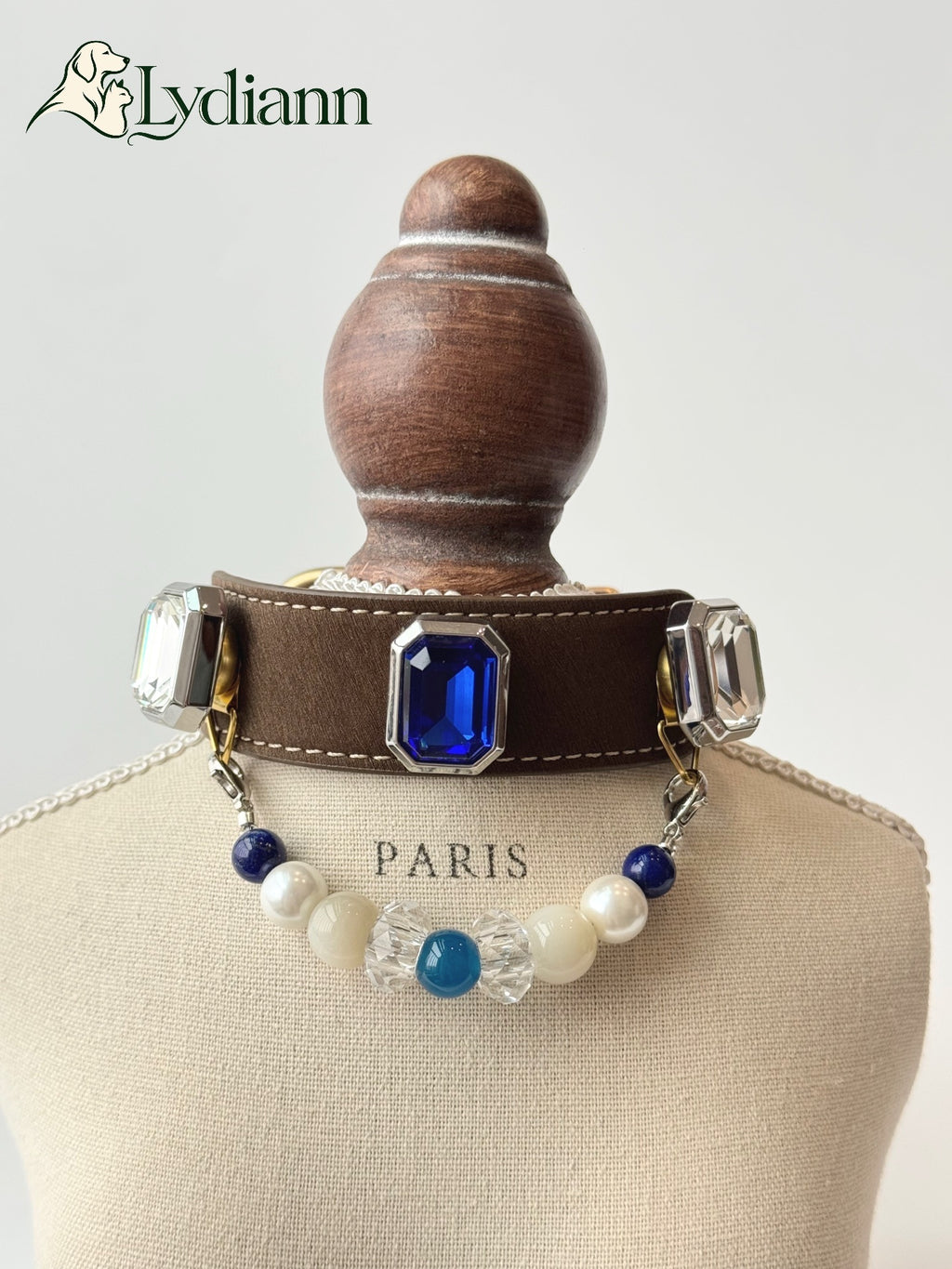 Blue Agate Moonstone & Aquamarine Crystal Collar