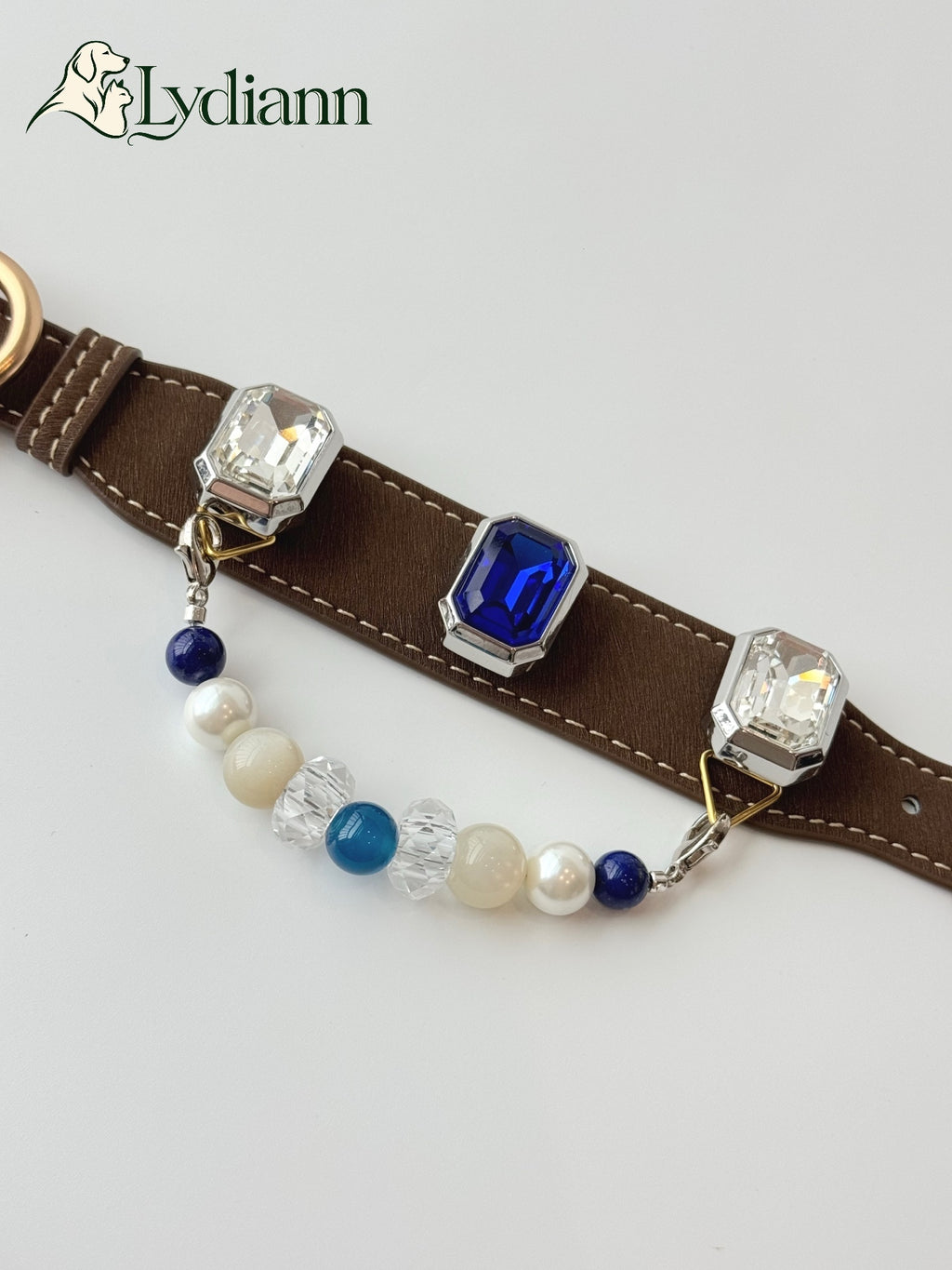 Blue Agate Moonstone & Aquamarine Crystal Collar