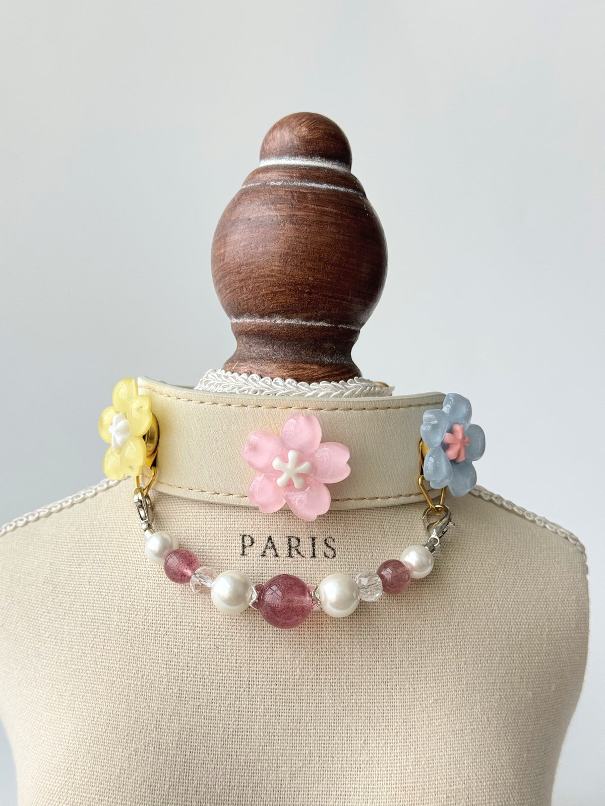 Strawberry Quartz Pet Collar & Bracelet Set