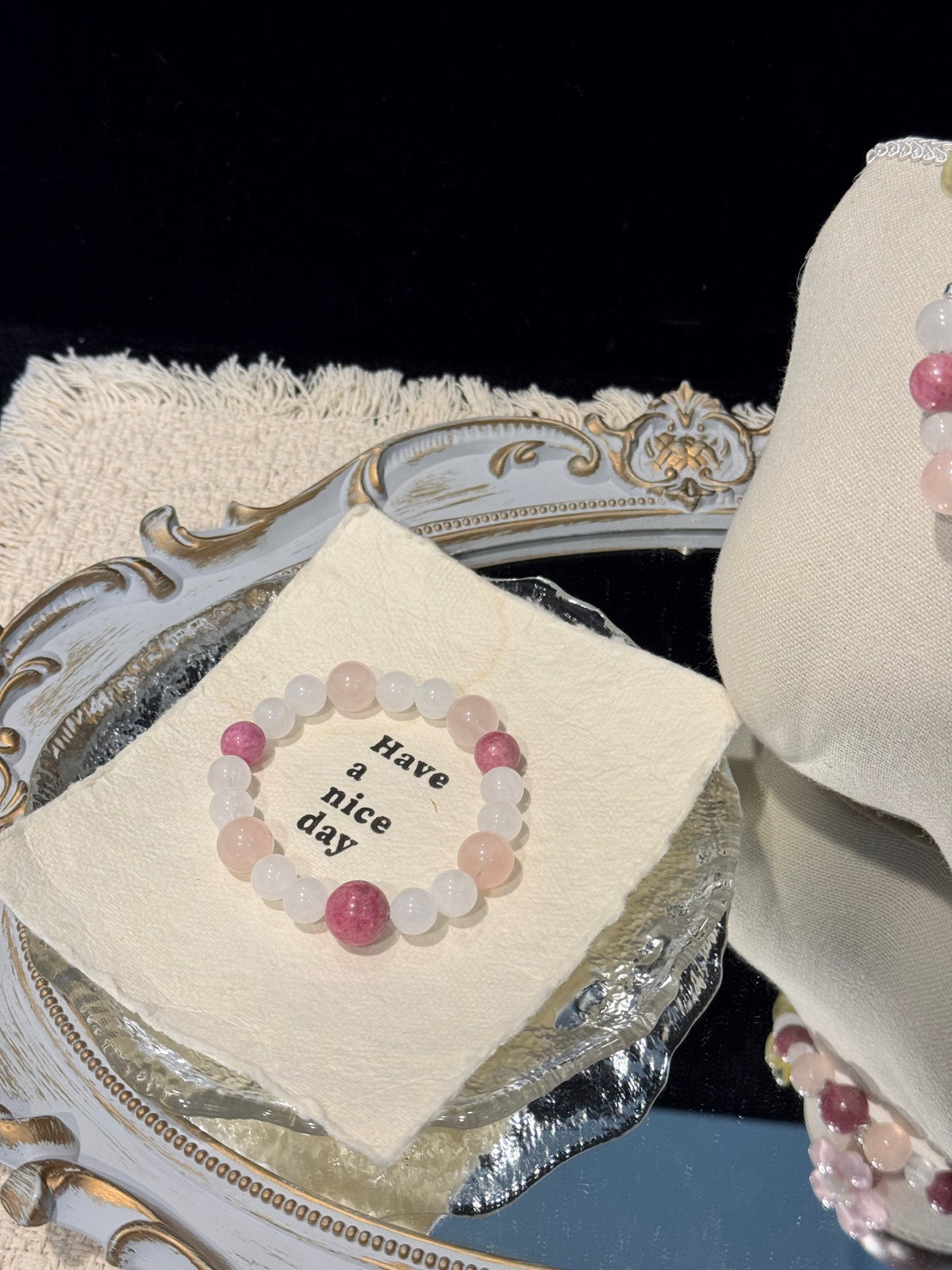 Rhodonite Pet Collar & Bracelet Set