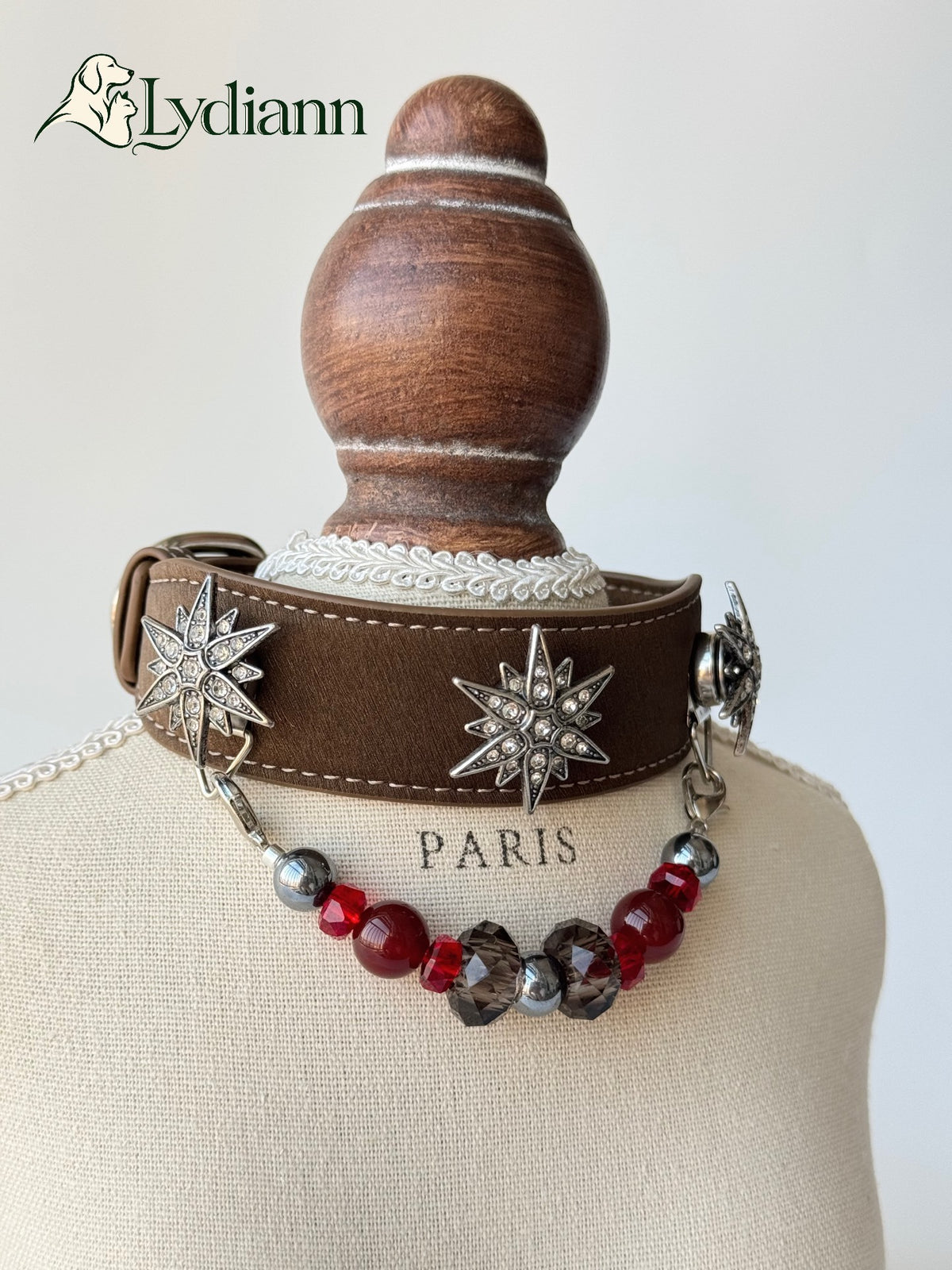 Red Agate Deep Ruby Crystal Pet Collar