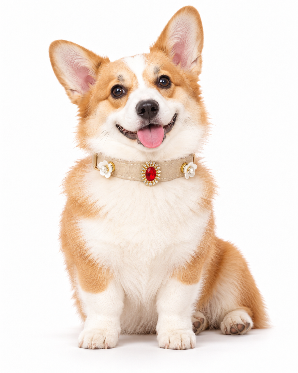 Red Ruby Daisy Microfiber Pet Collar