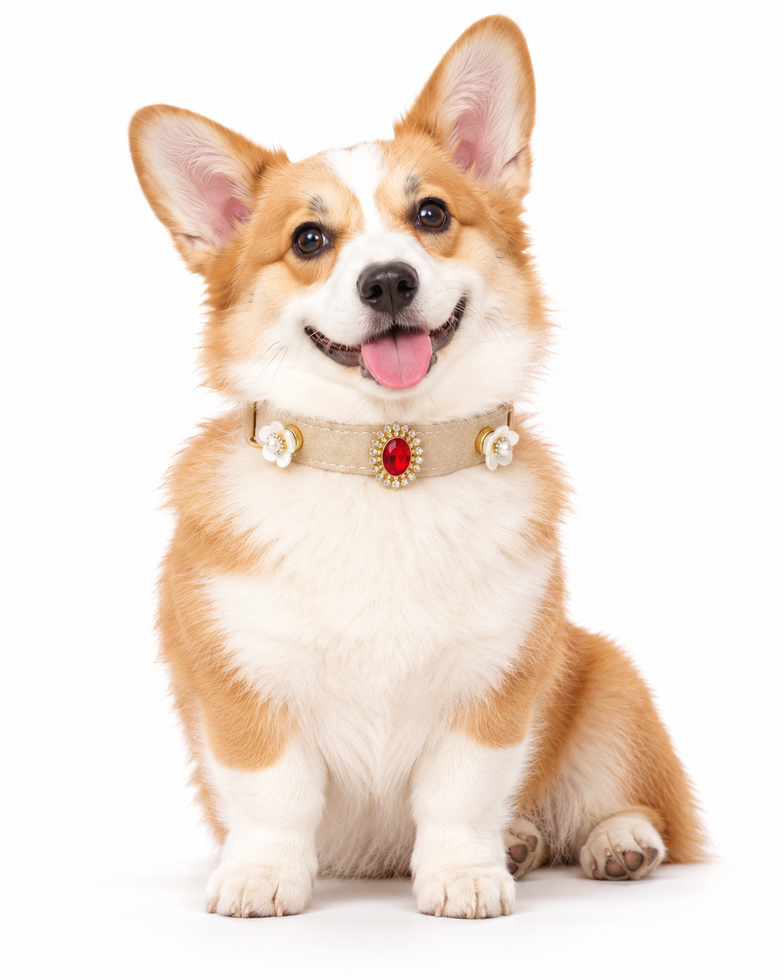 Red Ruby Daisy Microfiber Pet Collar