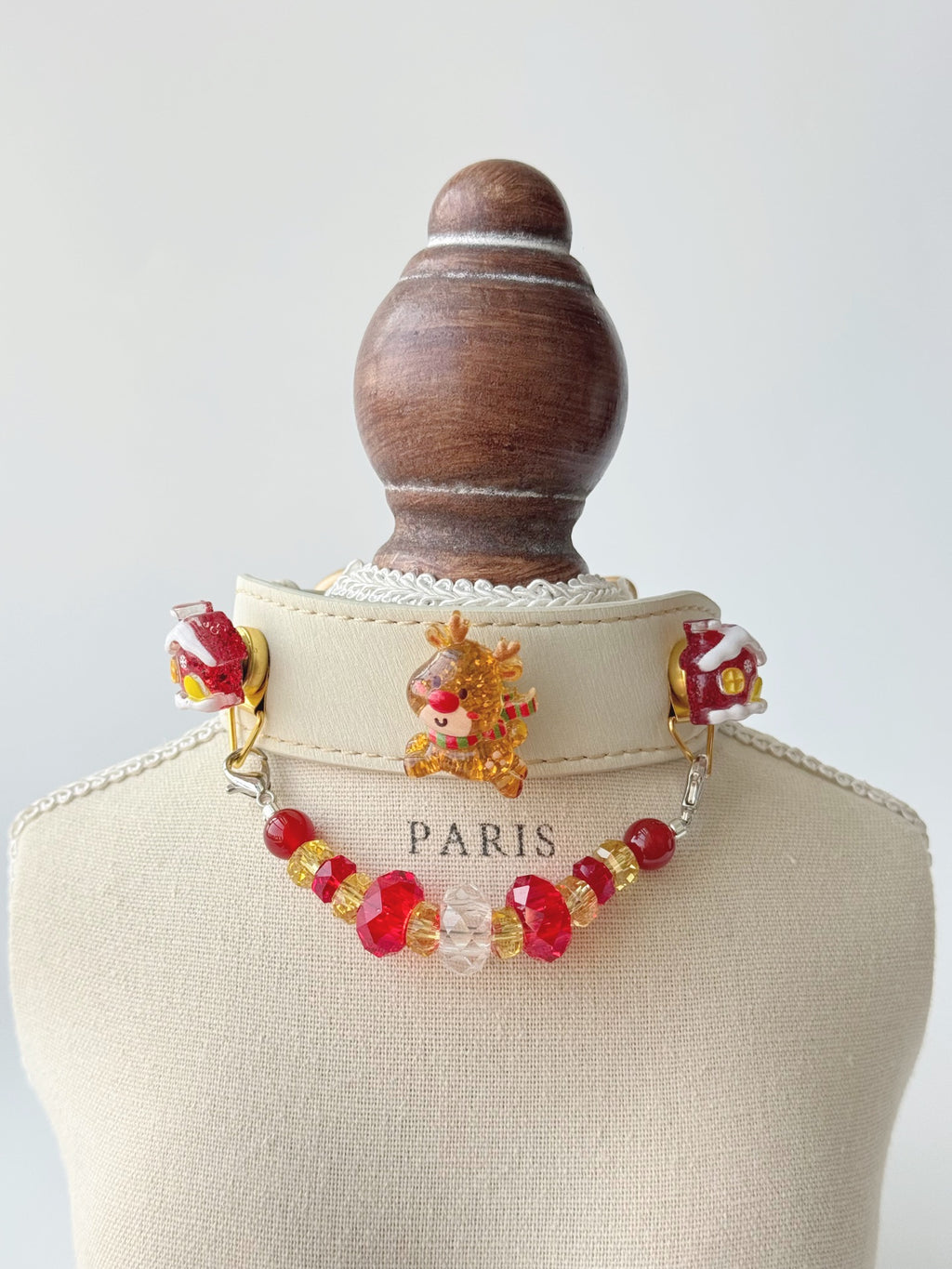 Red Agate Christmas Pet Collar