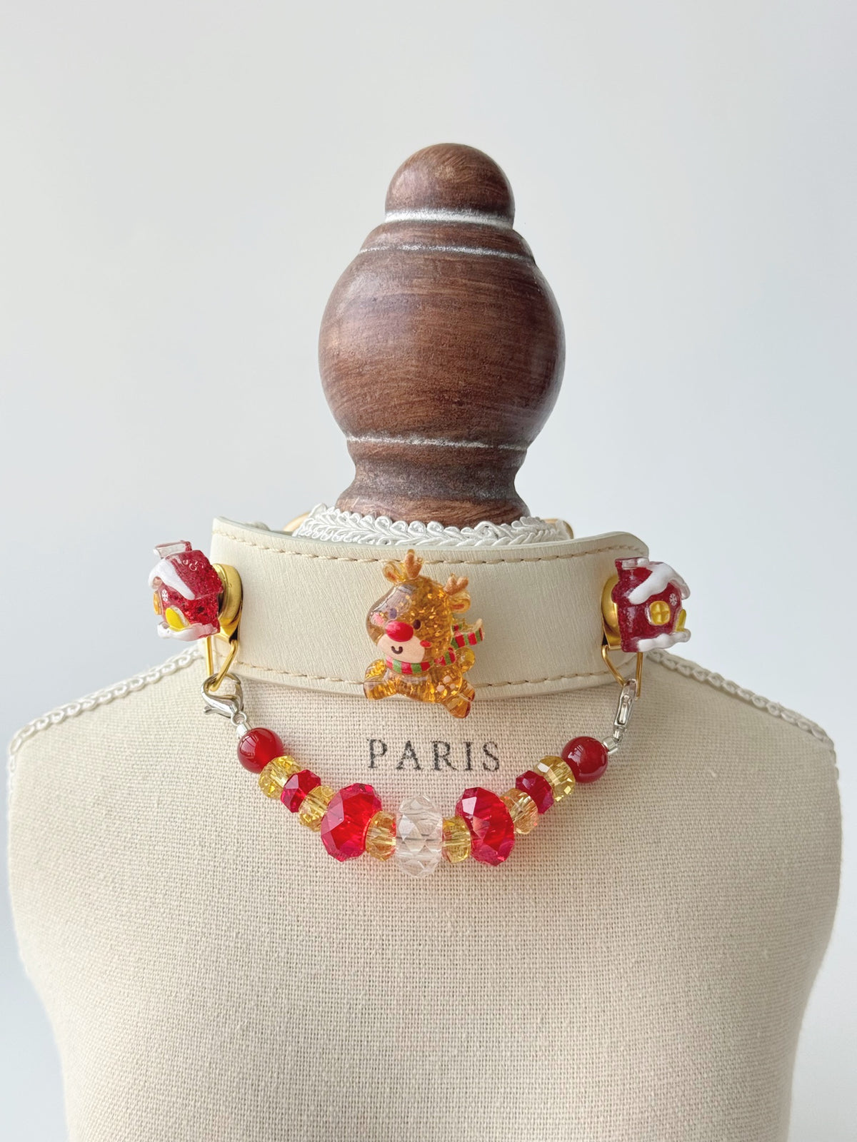Red Agate Christmas Pet Collar
