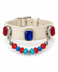 Red & Blue Gem Crystal Pet Collar