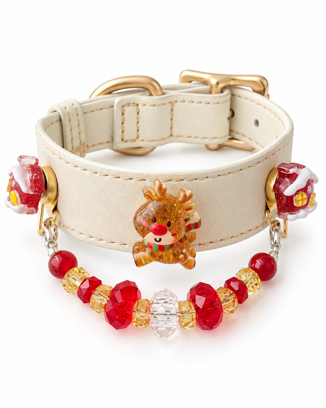 Red Agate Christmas Pet Collar