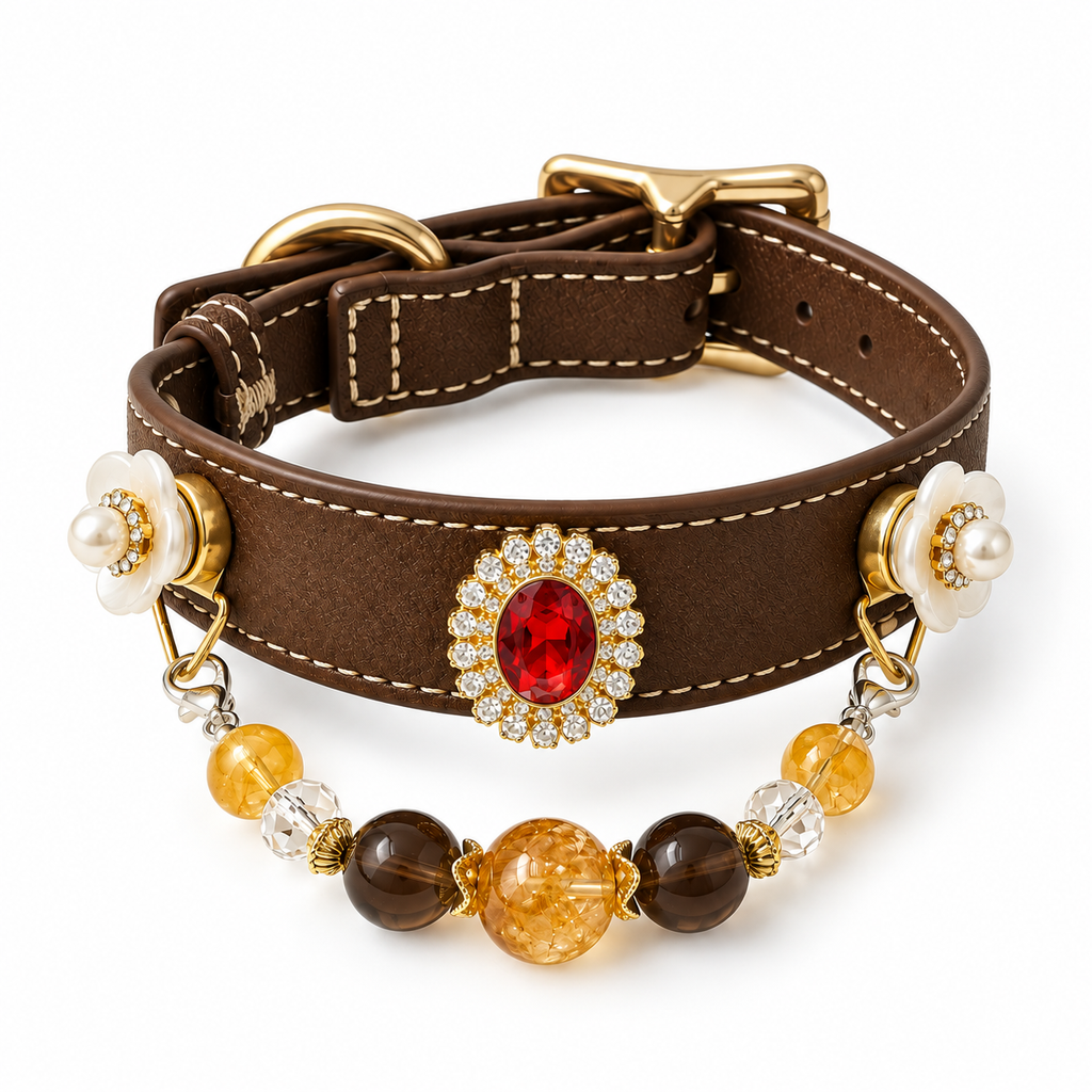 Citrine Smoky Quartz & Clear Crystal  Collar