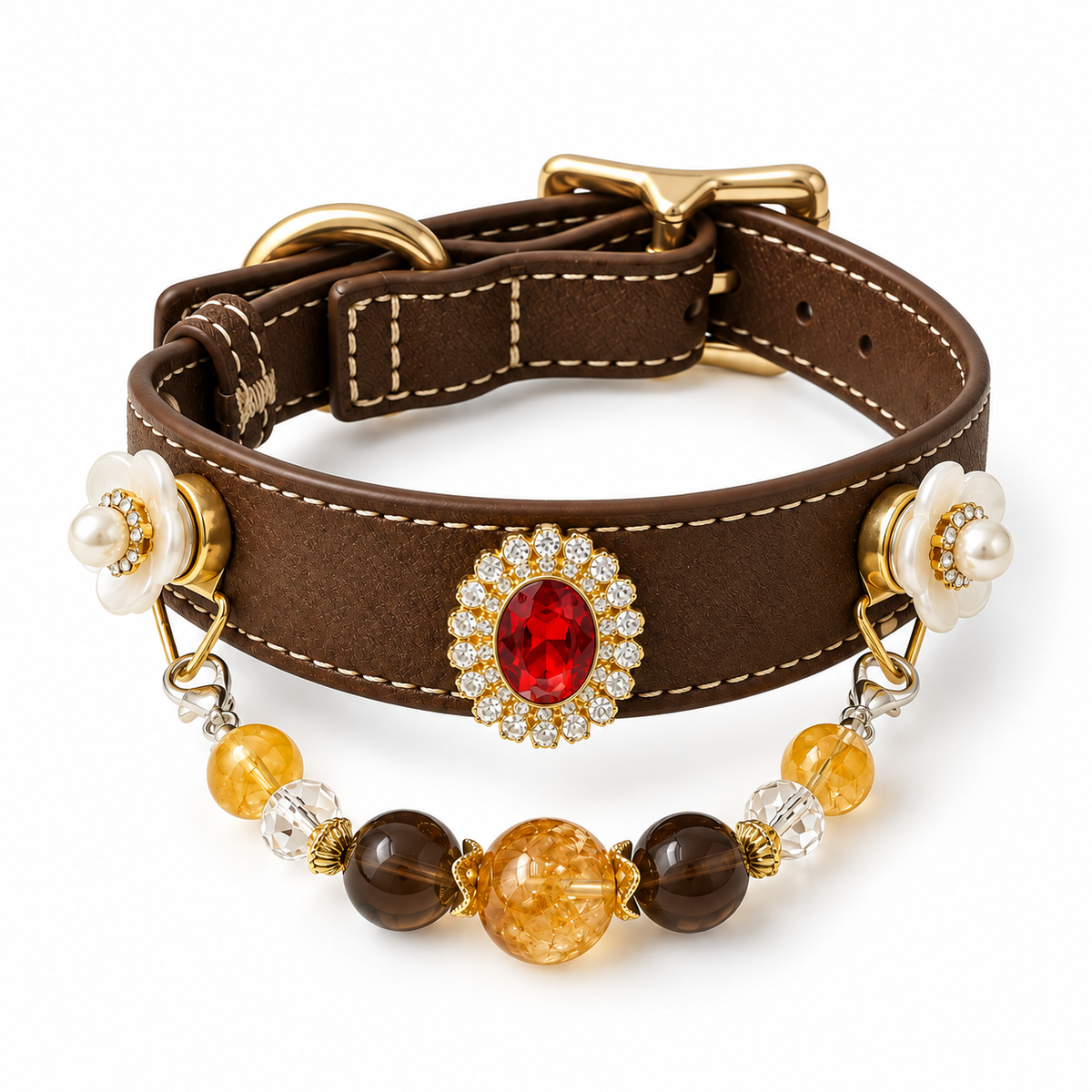 Citrine Smoky Quartz & Clear Crystal  Collar