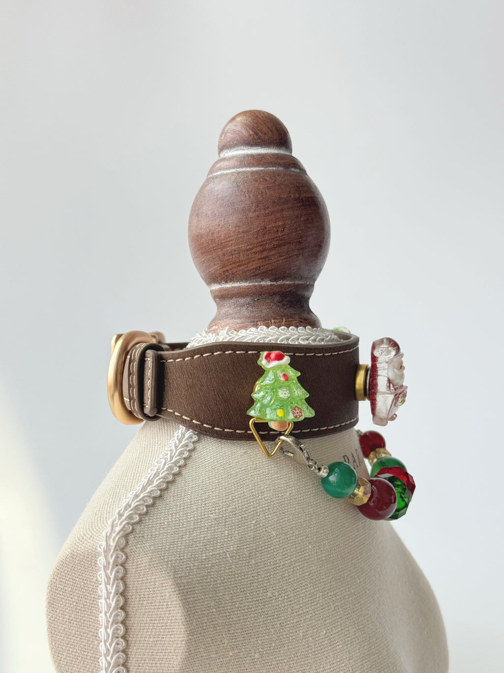 Red & Green Agate Christmas Pet Collar