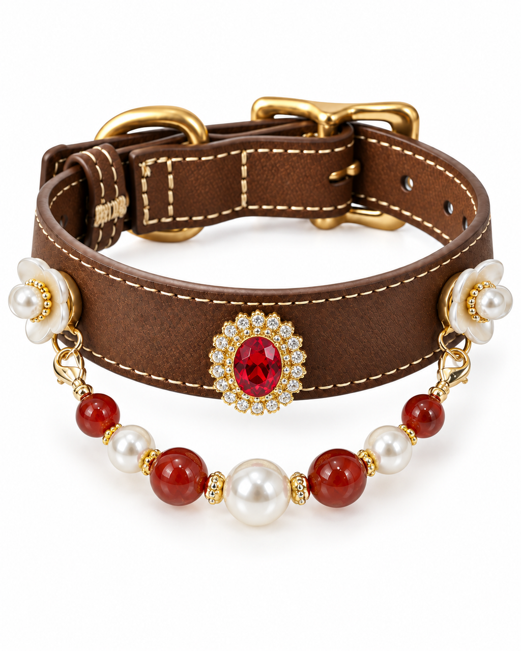 Red Agate Pet Collar | Owner & Pet Twin Set