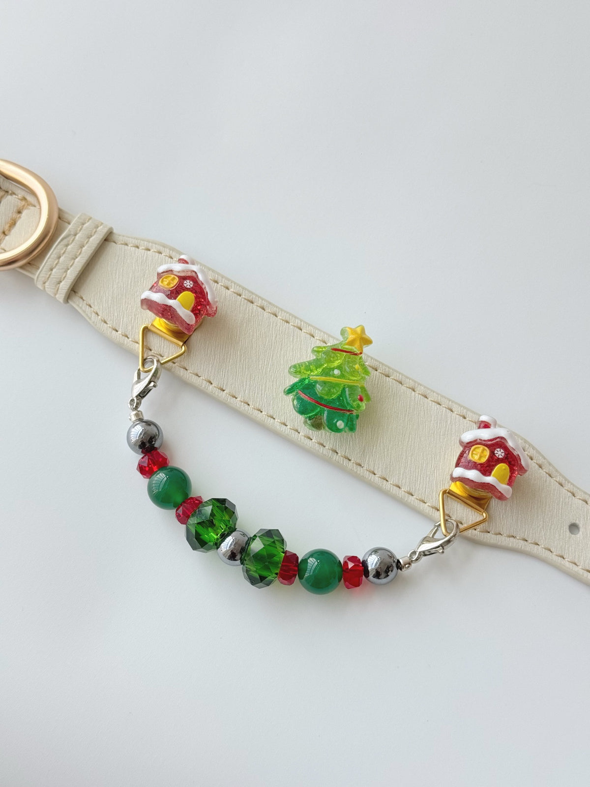 Green Agate Christmas Pet Collar