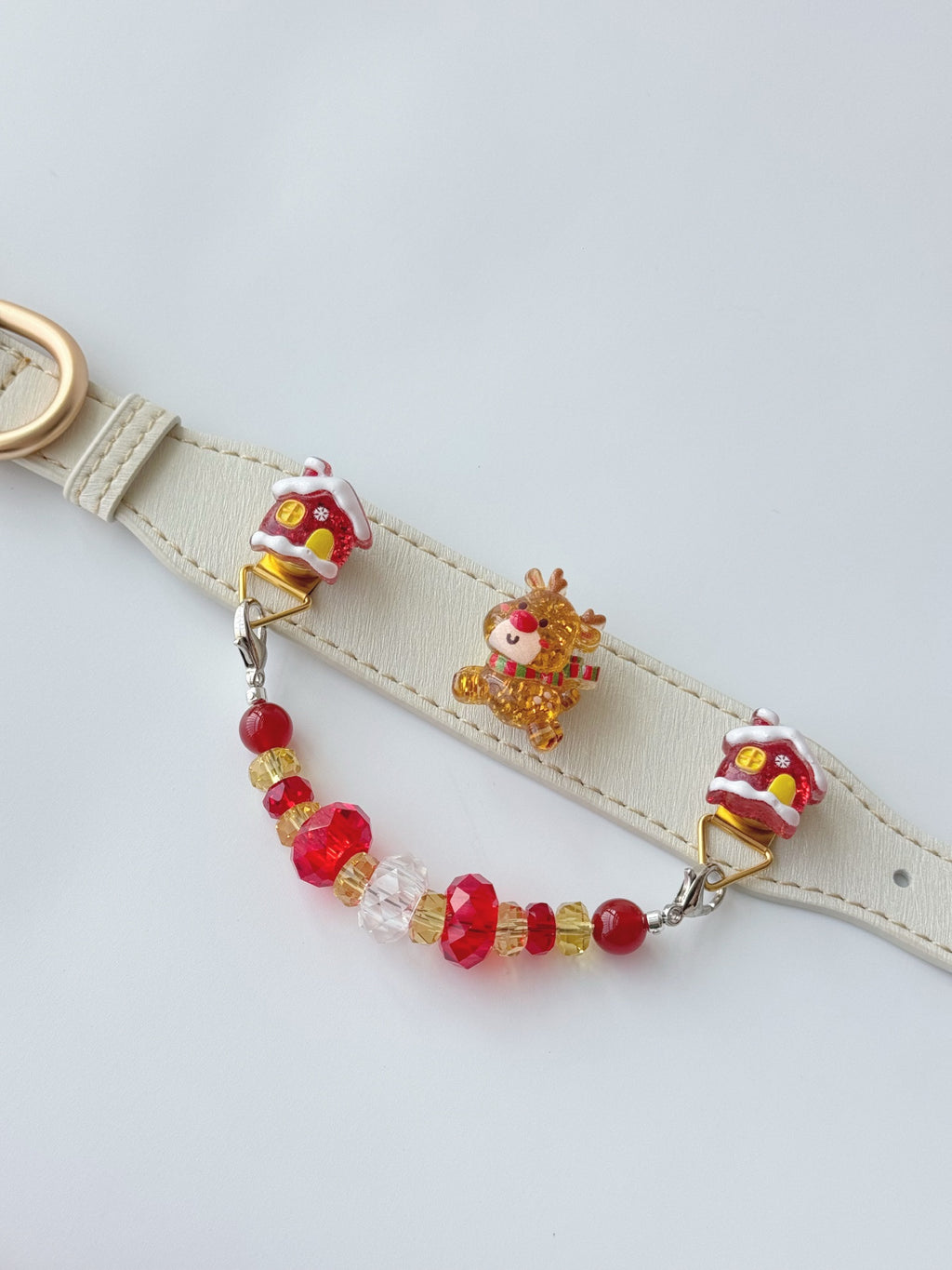 Red Agate Christmas Pet Collar