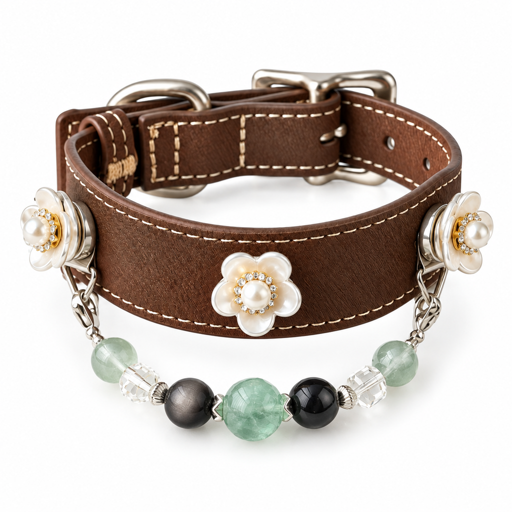 Fluorite & Obsidian Crystal Collar