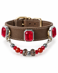Red Agate Deep Ruby Crystal Pet Collar