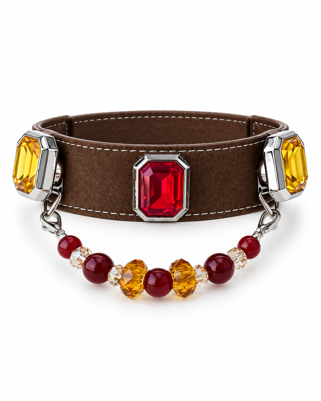Red Agate Amber Crystal Collar