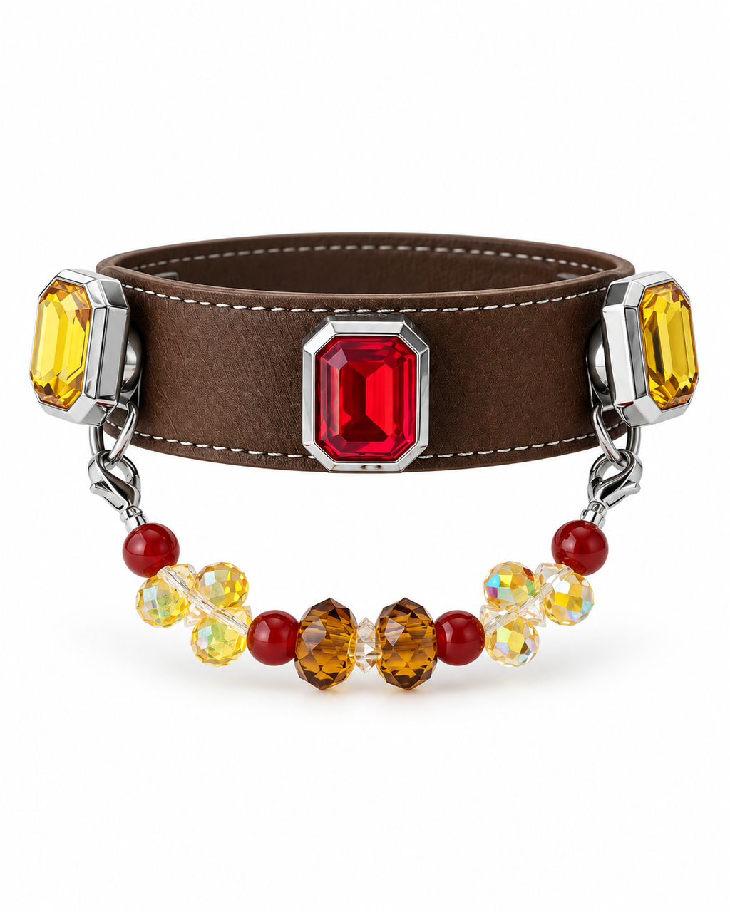 Red Agate Champagne Drop Crystal Pet Collar